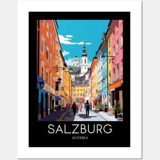 A Pop Art Travel Print of Salzburg - Austria Posters and Art